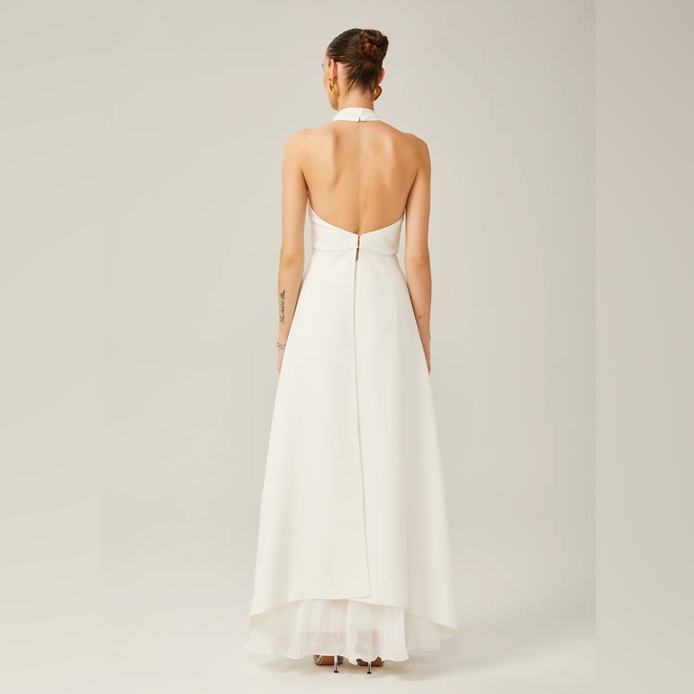 NWT INÉS HALTERNECK LAYERED LONG DRESS - Picture 4 of 7